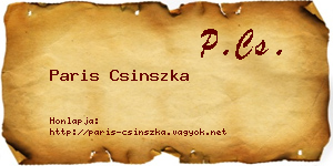 Paris Csinszka névjegykártya